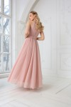 Платье макси с американской проймой из фатина (Нюдово-розовое)   - фото 